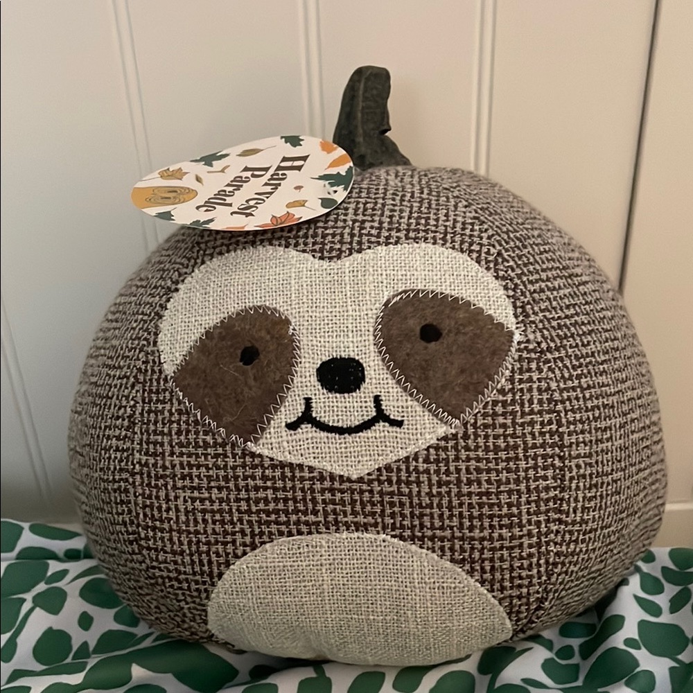 Brown Sloth Decorative Plush Pumpkin